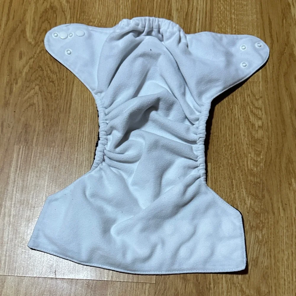 Black Cloth Diaper with Elephant Design